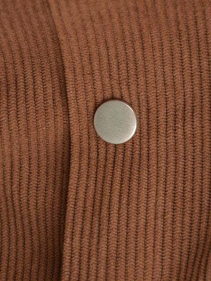 Corduroy Skirt Women Single Breasted High Waisted Mini