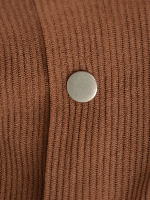 Corduroy Skirt Women Single Breasted High Waisted Mini