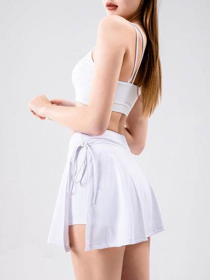 Women's Athletic Tennis Skort - Quick-Dry with Side Slits
