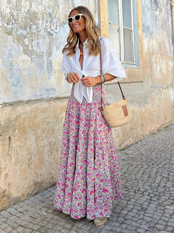 Women's Resort Style Casual Printed Skirt Bohemian Summer