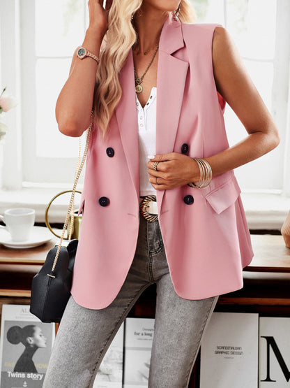 Women's Suit Vest - Sleeveless Blazer - Multiple Colors - Four Season