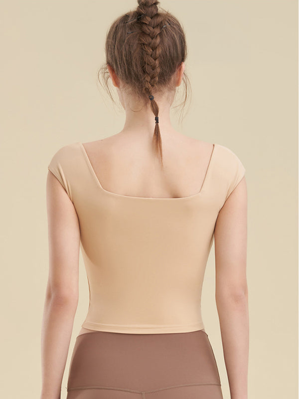 Women's Square Neck Sports Tight Tank Top for Yoga