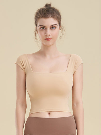 Women's Square Neck Sports Tight Tank Top for Yoga