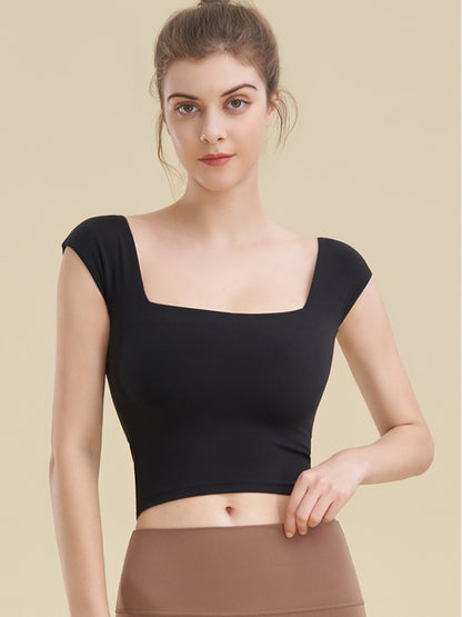 Women's Square Neck Sports Tight Tank Top for Yoga