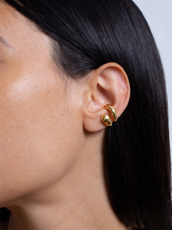 Modern double layer ear bone clip without piercing simple ear clip Photo Color FREESIZE