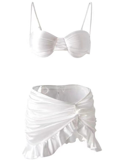 Modern women's clothing sweetheart hottie high-gloss fabric push-up sexy spa skirt bikini