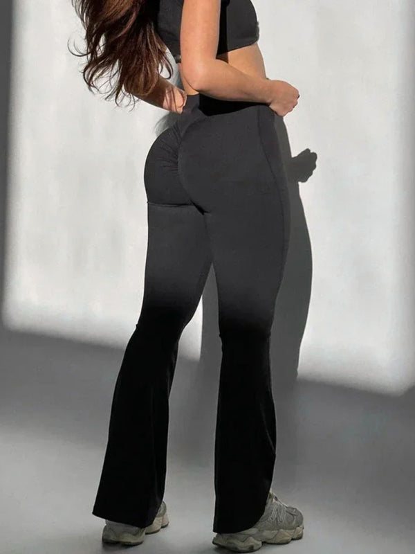 Women's High-Waist Flare Yoga Leggings - Butt Lift & Tummy Control Black