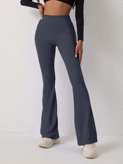 Women's High-Waist Flare Yoga Leggings - Butt Lift & Tummy Control Charcoal grey