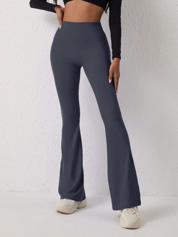 Women's High-Waist Flare Yoga Leggings - Butt Lift & Tummy Control Charcoal grey
