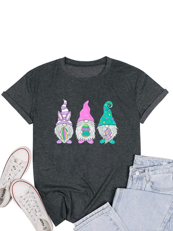 Women's Easter MAMA Bunny Graphic T-Shirt - Funny Holiday Tee Dark Gray