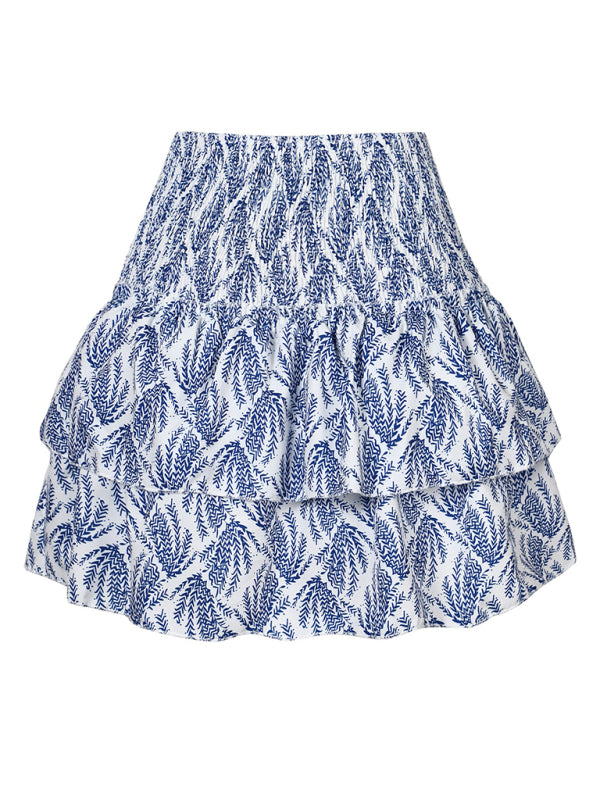 Floral Pleated Skirt Women Half Length Ruffled Fashion Midi Skirt