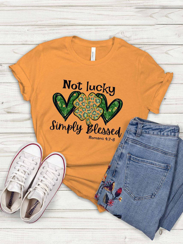 Women Graphic Blessed T-Shirt Casual Style Yellow