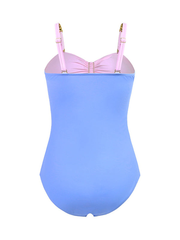Modern swimsuit color matching sexy hollow seaside resort swimsuit/wrap skirt
