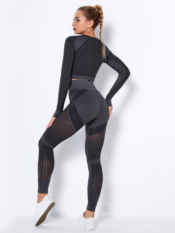Women's Seamless Yoga Set - Quick-Dry Long Sleeve & Leggings