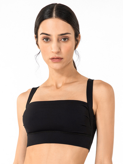Women's Anti-Hunchback Posture Correction Sports Bra with Chest Pad Black