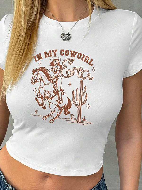 New Sweet Spicy Printed T-shirt Personalized Printed Y2K Top Pattern3