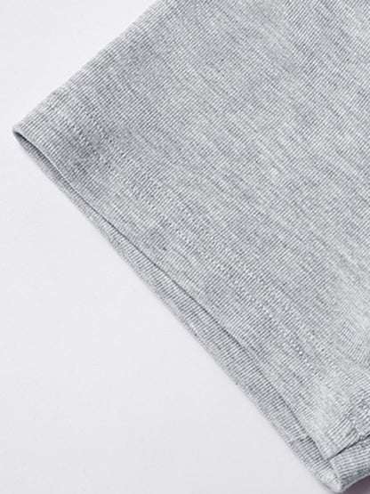 Women's Y2K Slim Fit U-Neck Contrast Short Sleeve Top - Retro Style