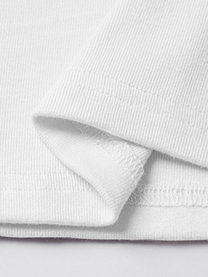 Women's Y2K Slim Fit U-Neck Contrast Short Sleeve Top - Retro Style