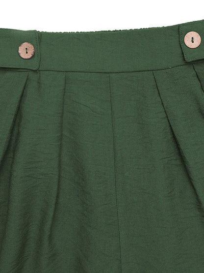 High Waist Wide Leg Casual Shorts with Pockets
