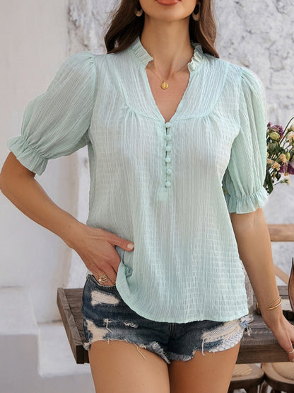 Women's flared half sleeve top