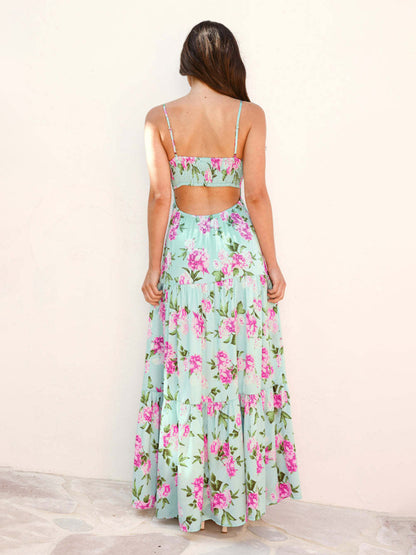 Sexy backless suspender bohemian seaside holiday dress