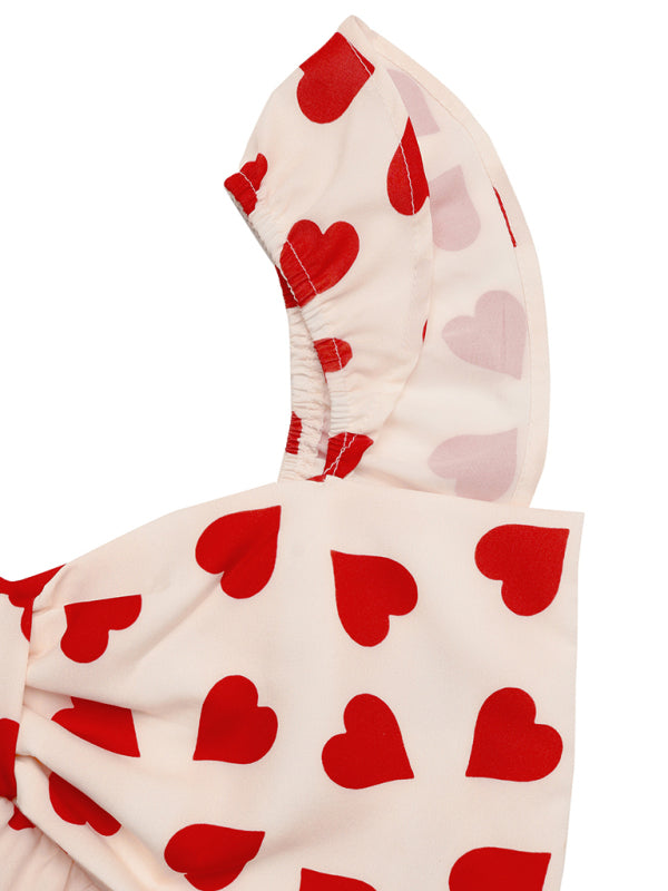 Sweet Love Bowknot Baby Shirt Small Flying Sleeve Tank Top