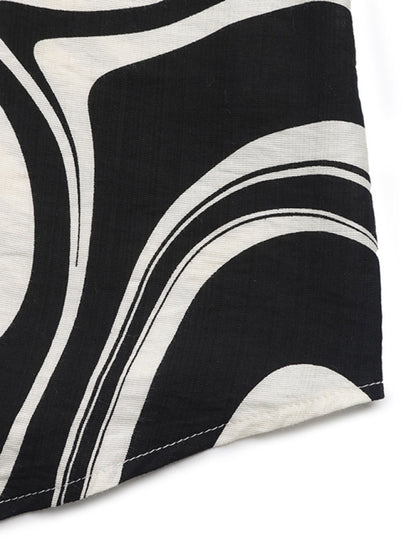 Ruffle Print Shirt Long Sleeve Dress