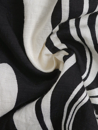 Ruffle Print Shirt Long Sleeve Dress