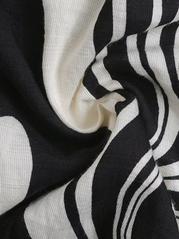 Ruffle Print Shirt Long Sleeve Dress