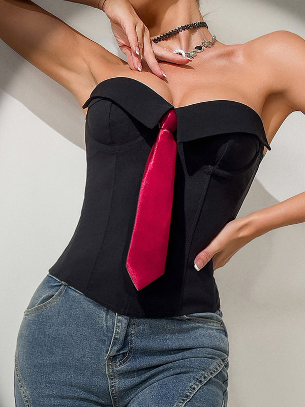 Wrap Tie Vest - Solid Color Knit Top