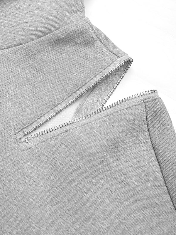 Long Sleeve Off-Shoulder Hooded Pullover Sweatshirt