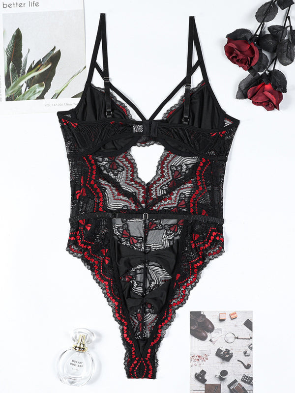 Sexy bodysuit with bow tie at the back