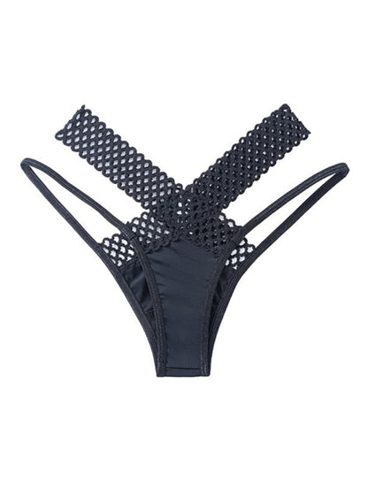 Low-rise cross-over thong