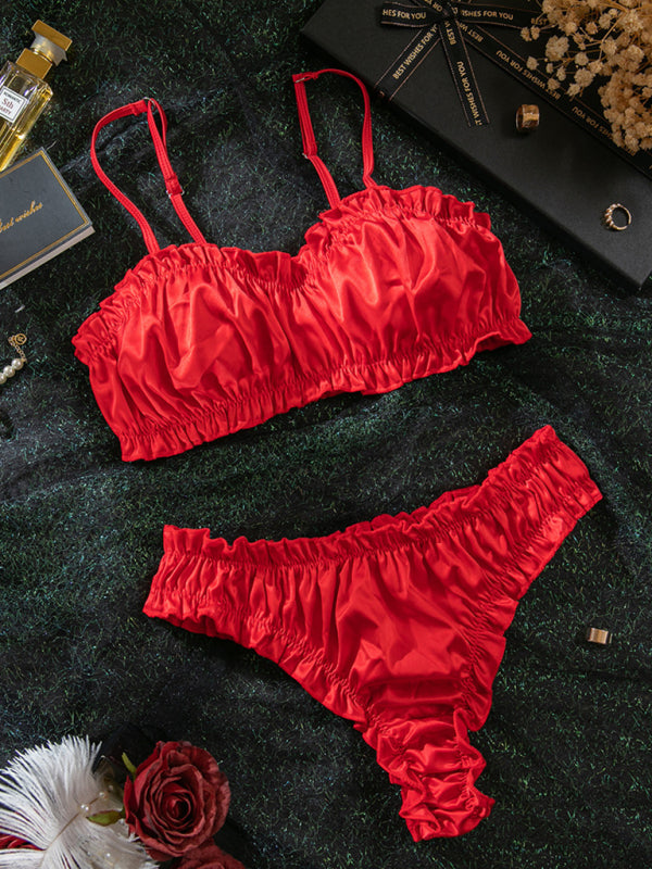 Sexy lingerie set, stretch satin, multi-colored, comfortable home wear