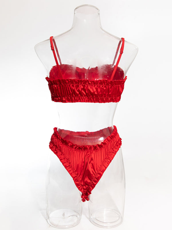 Sexy lingerie set, stretch satin, multi-colored, comfortable home wear