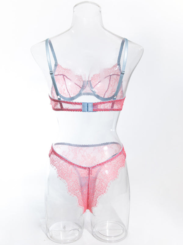 New sexy eyelash lace bra comfortable see-through thin style