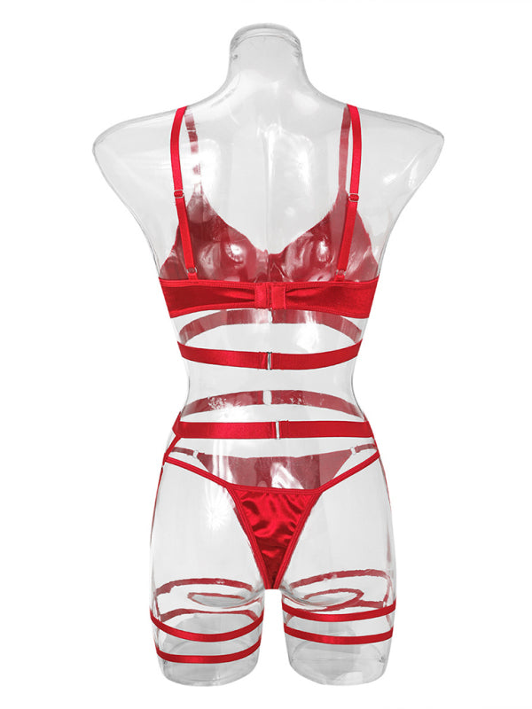 Christmas pure sexy lingerie four-piece set splicing sexy sexy set
