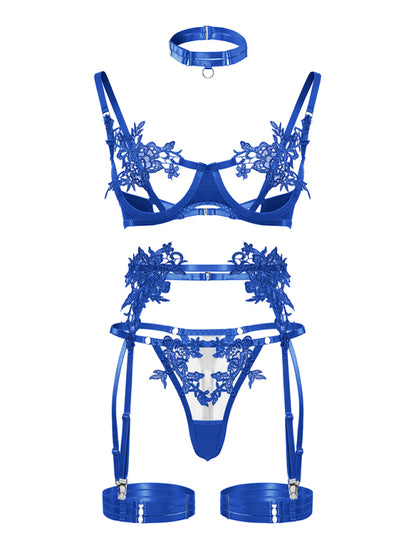New Embroidered See-Through Sexy Lingerie Bra Set