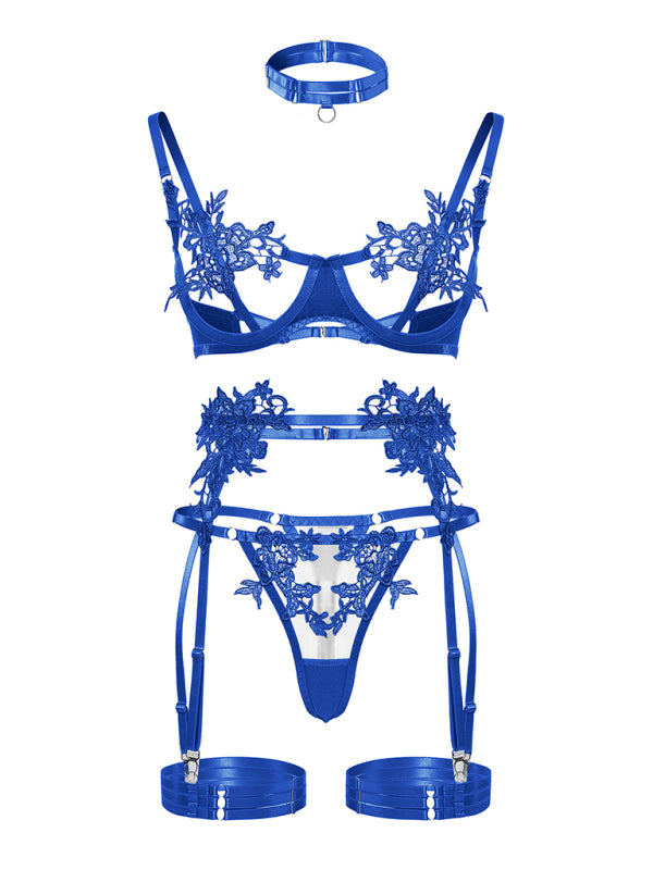 New Embroidered See-Through Sexy Lingerie Bra Set
