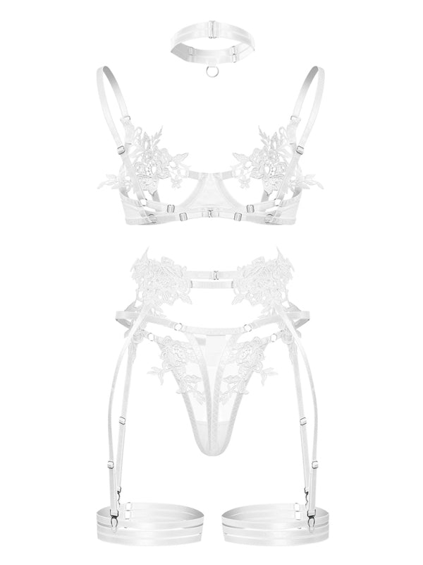 New Embroidered See-Through Sexy Lingerie Bra Set