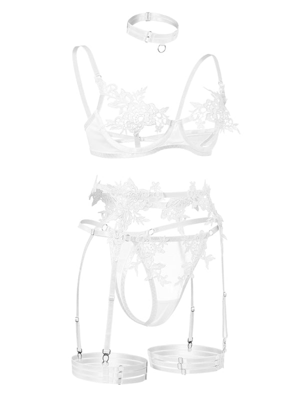 New Embroidered See-Through Sexy Lingerie Bra Set