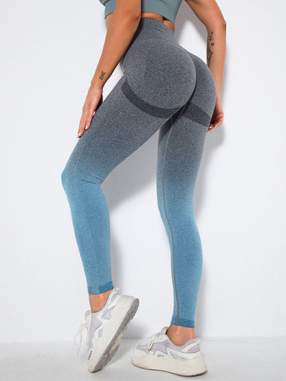 Women's Seamless Gradient High Waist Quick-Dry Hip Lift Fitness Leggings