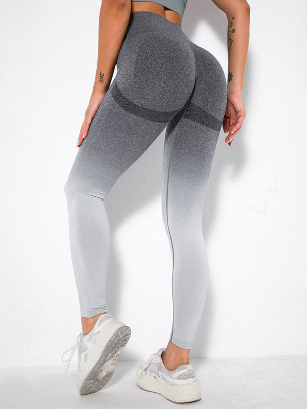 Women's Seamless Gradient High Waist Quick-Dry Hip Lift Fitness Leggings