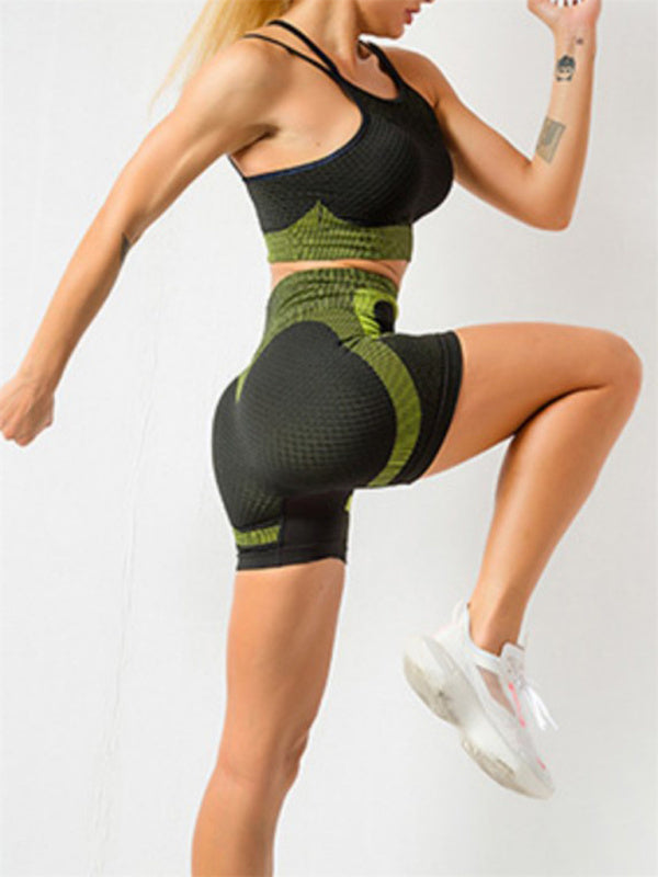 Women's Quick-Dry Seamless Backless Camisole & Shorts Yoga Set